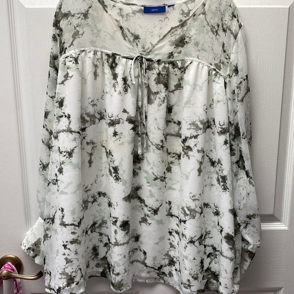 X womens Apt. 9 casual lined long sheer sleeve plus size blouse 3X - Picture 1 of 3